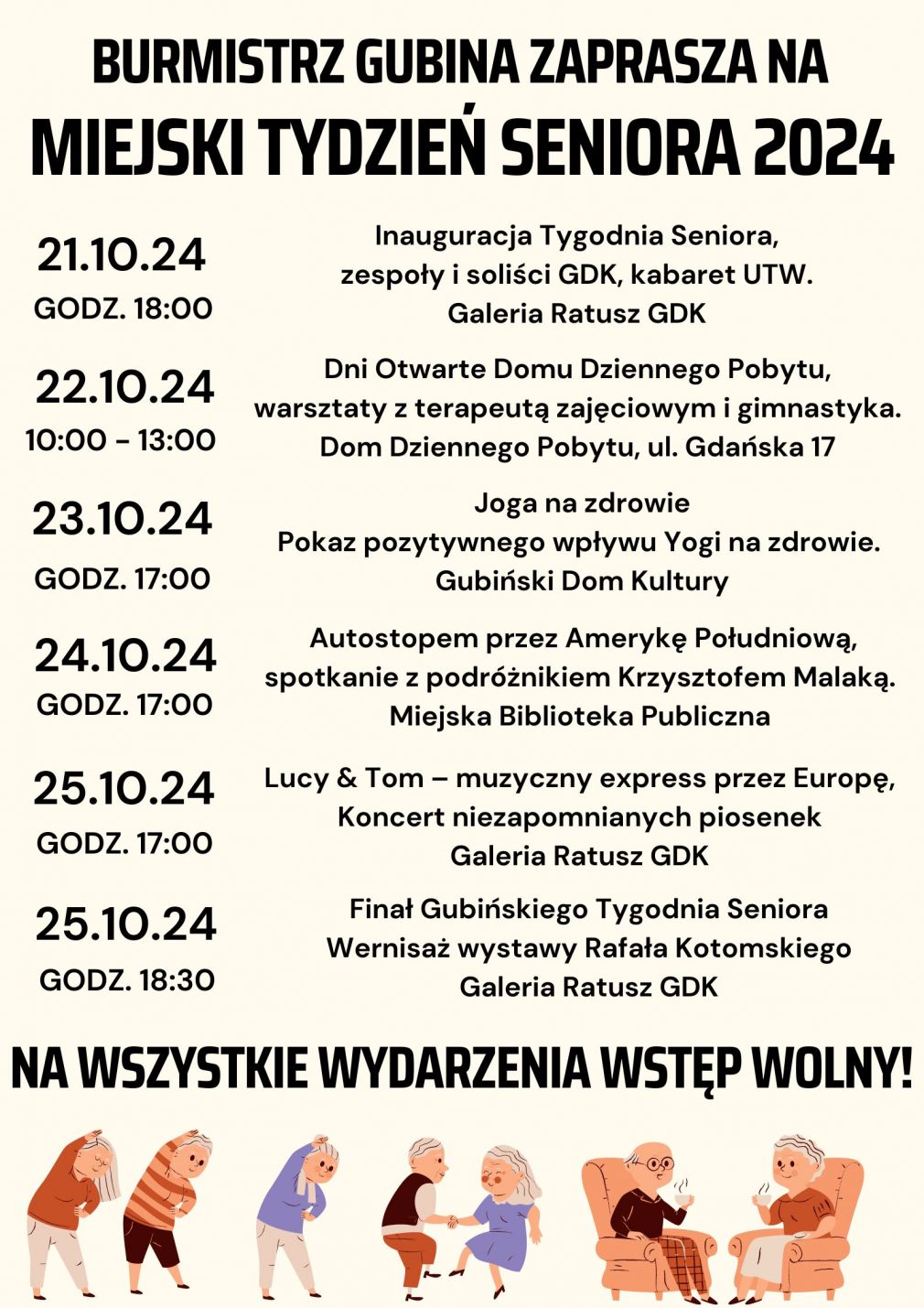 Miejski Tydzień Seniora 21- 25.10.2024