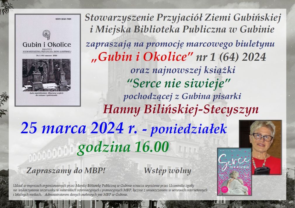 Gubin i Okolice 1/24 SPZG i "Serce nie siwieje" Hanny Bilińskiej-Stecyszyn