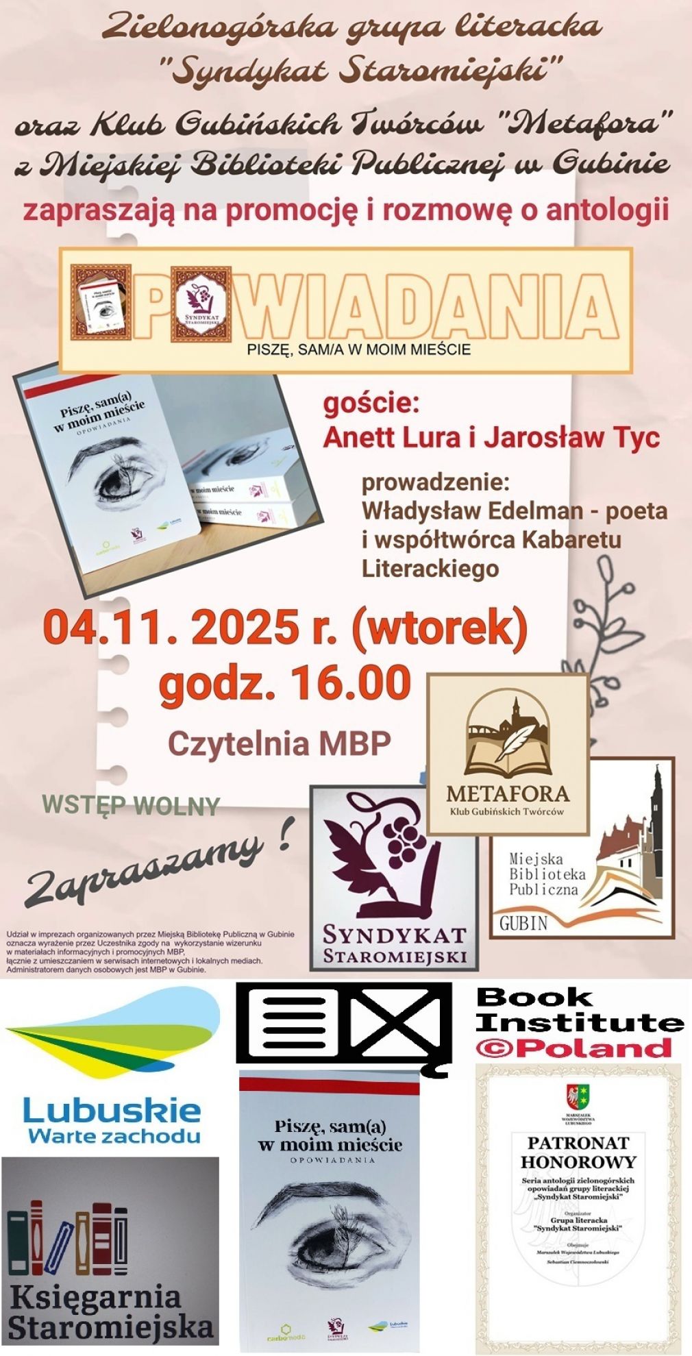 Promocja antologii " Piszę sam(a) w moim mieście OPOWIADANIA"